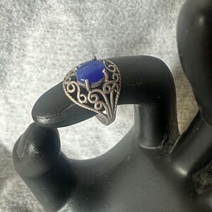 Silver Filigree Ring with Lapis Lazuli